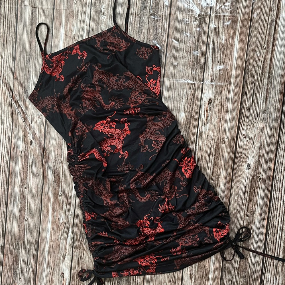 Black and red mini dress